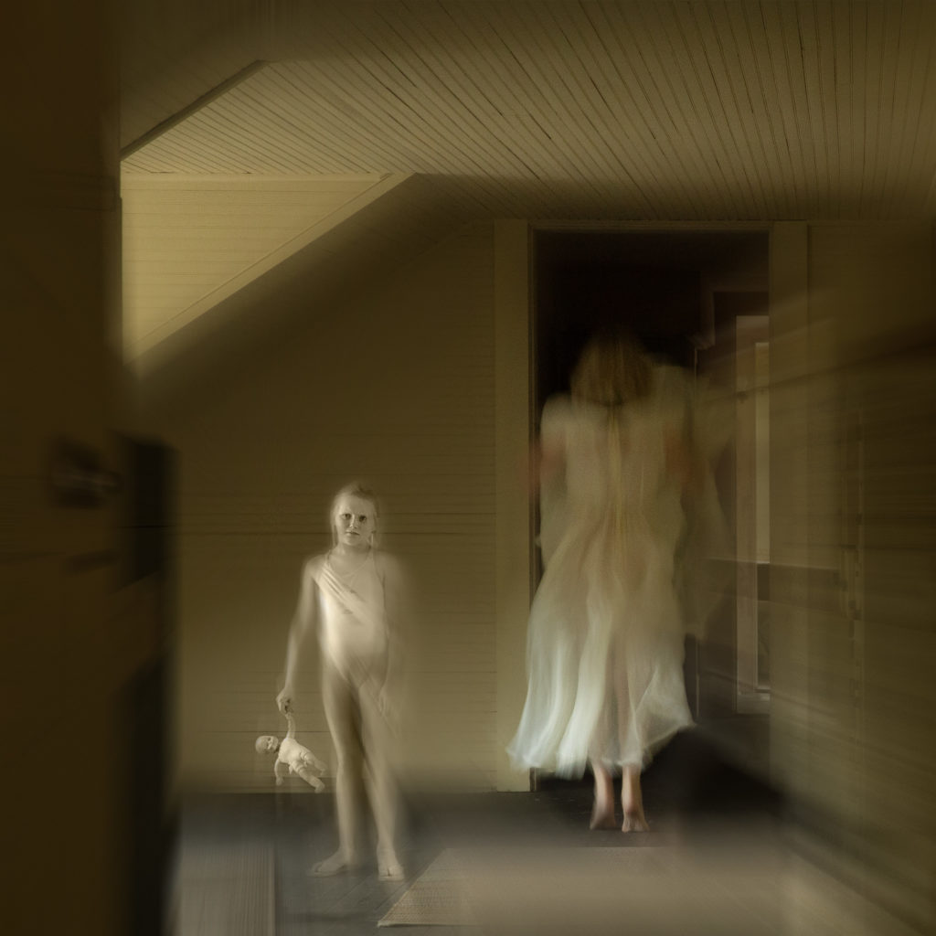 Ghostly Image Running Away    Little Girl Scared